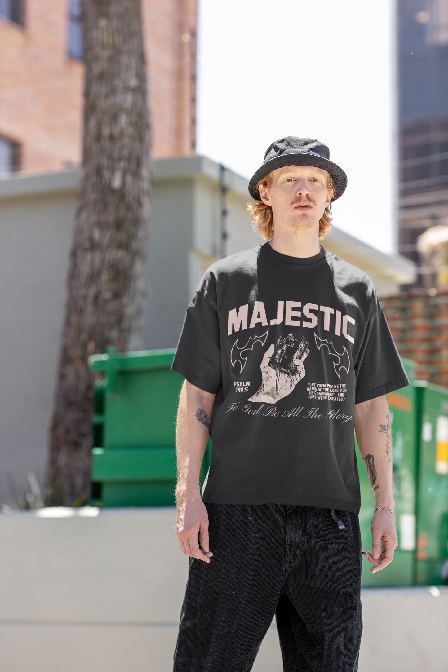 Men's Black Oversized Round Neck T-shirts