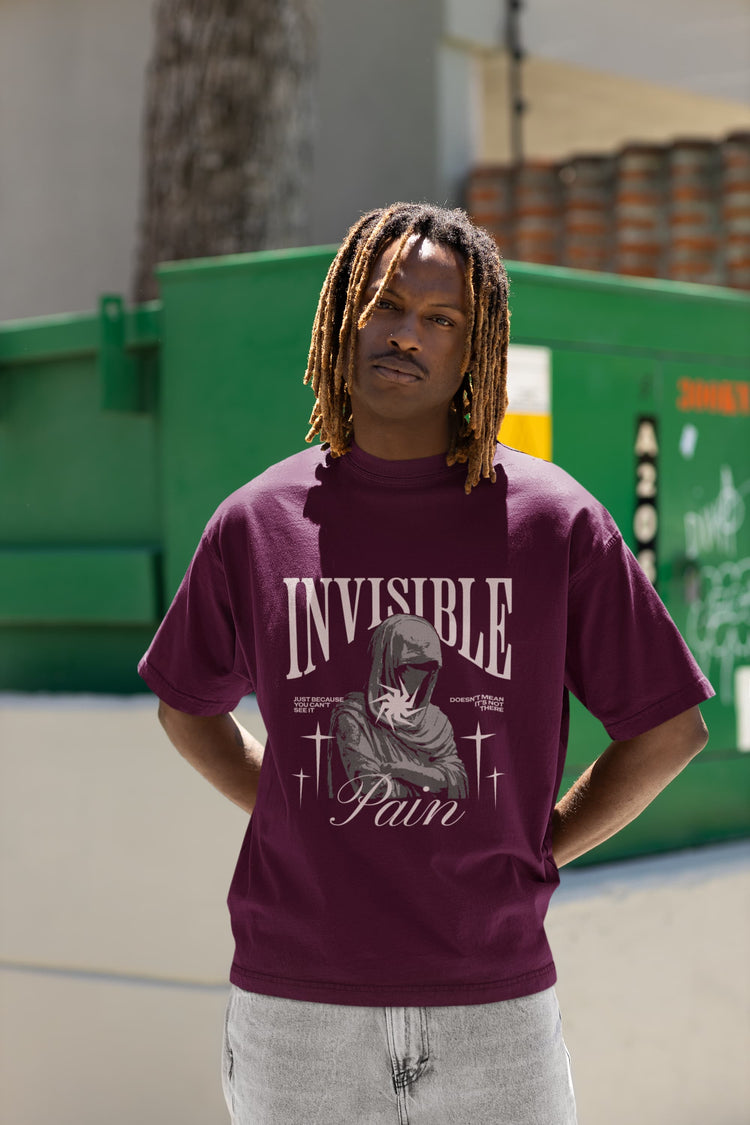 UNISEX BURGUNDY OVERSIZED T-SHIRT 