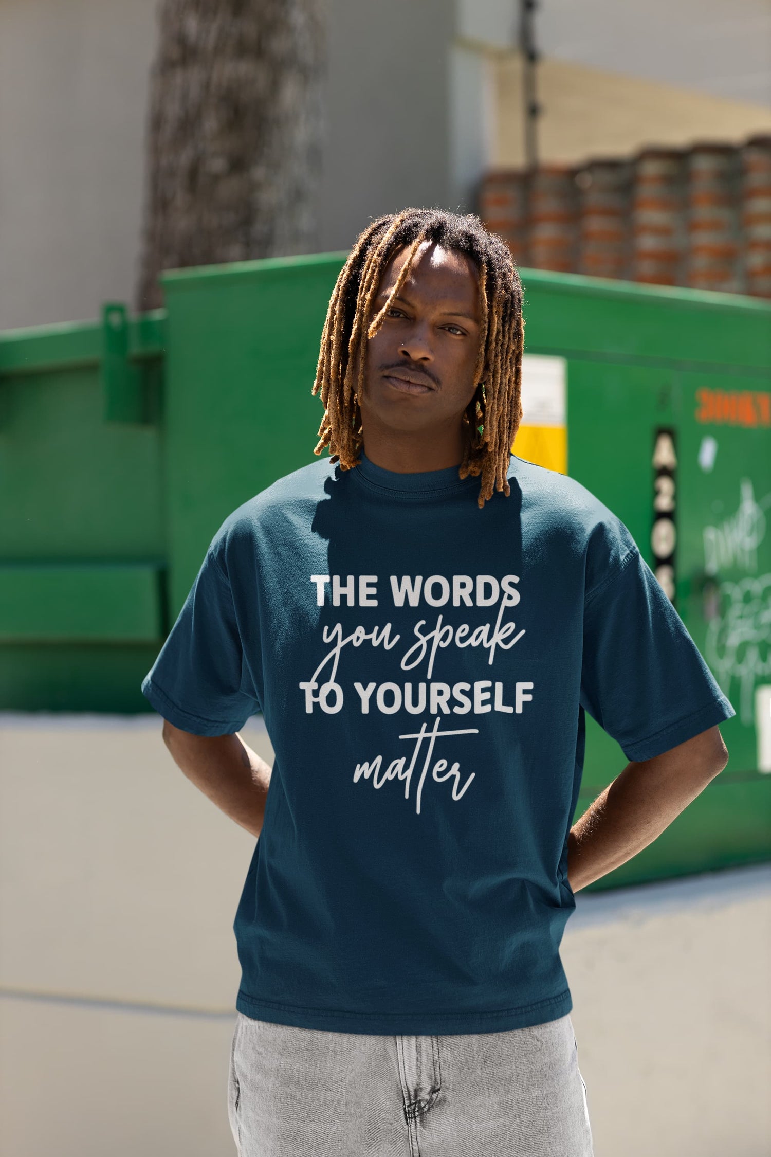 UNISEX NAVY BLUE OVERSIZED T-SHIRT
