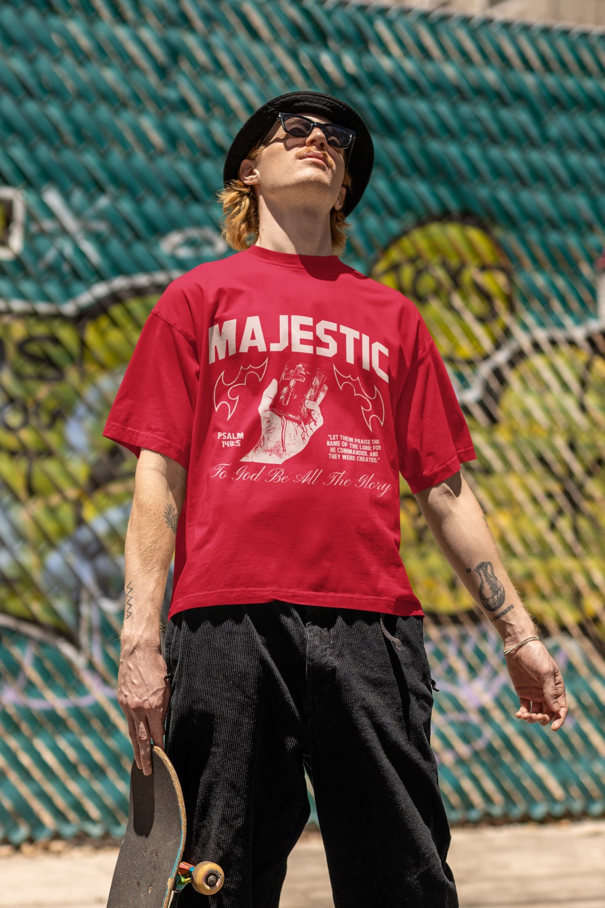Men's Red Oversized Round Neck T-shirts
