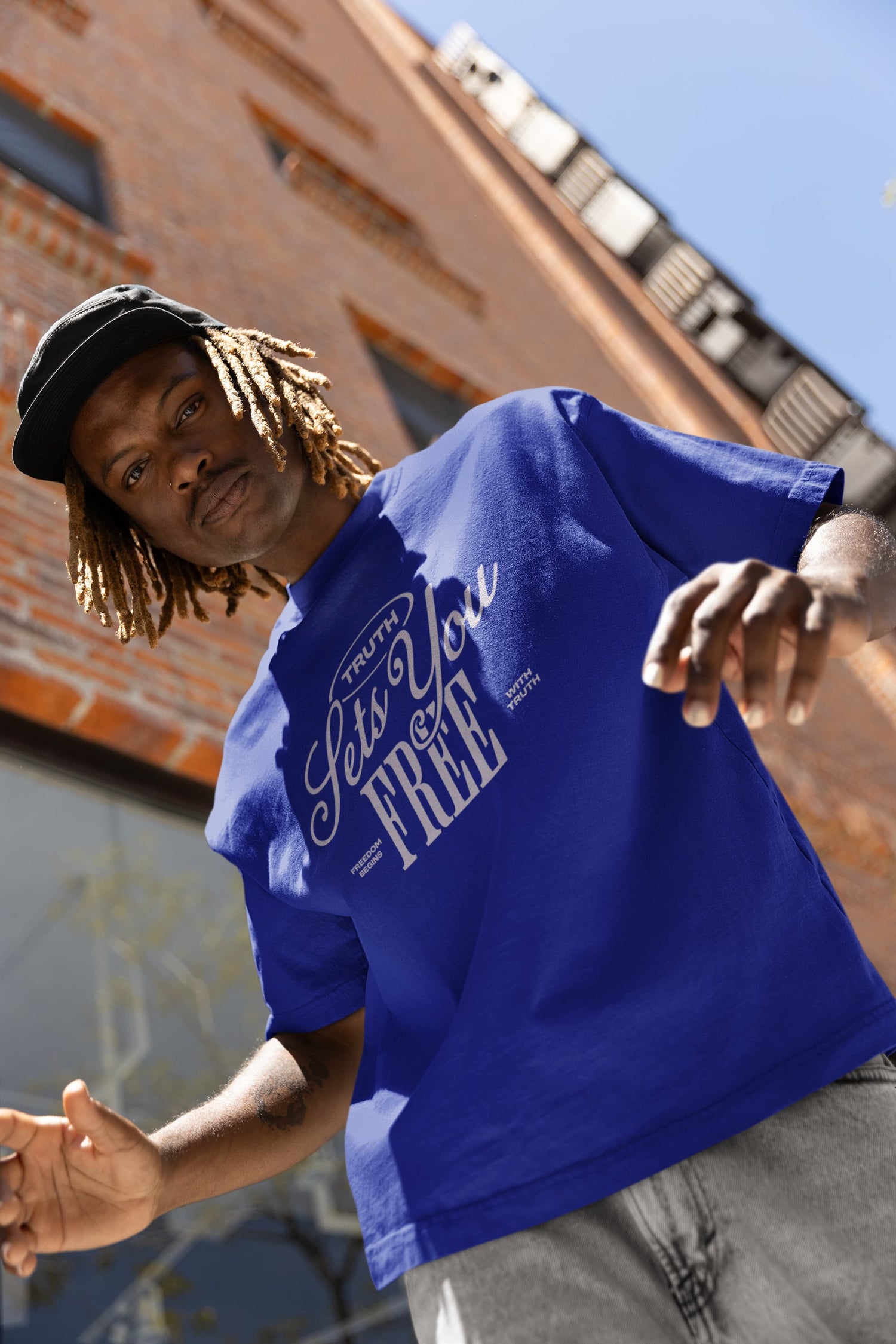 UNISEX ROYAL BLUE OVERSIZED T-SHIRT