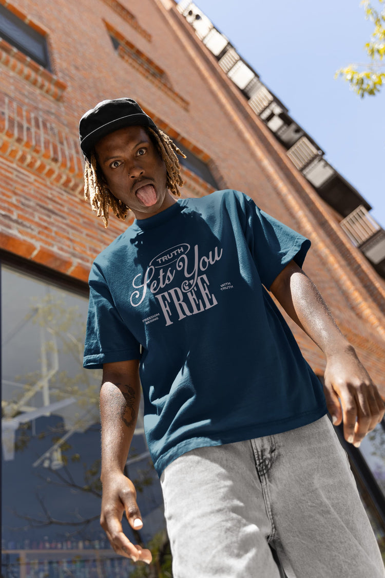UNISEX NAVY BLUE OVERSIZED T-SHIRT