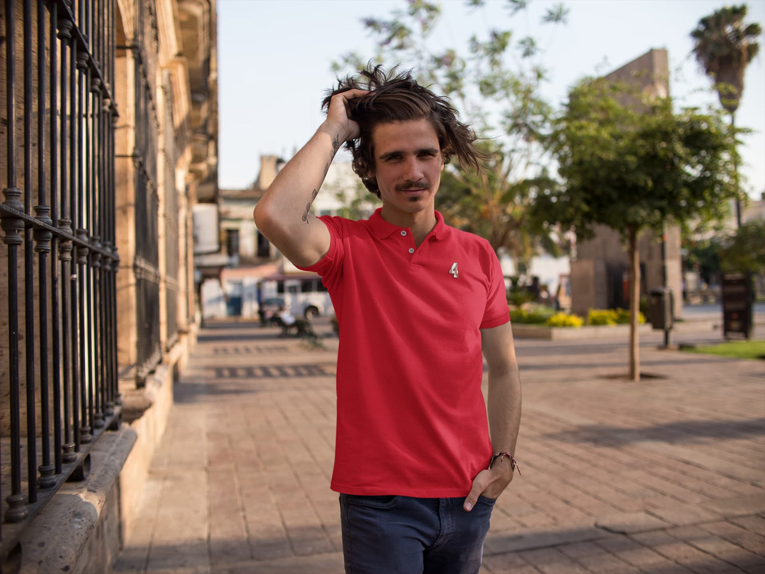 MENS RED POLO T-SHIRT