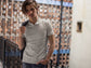 MENS MELANGE GREY POLO T-SHIRT
