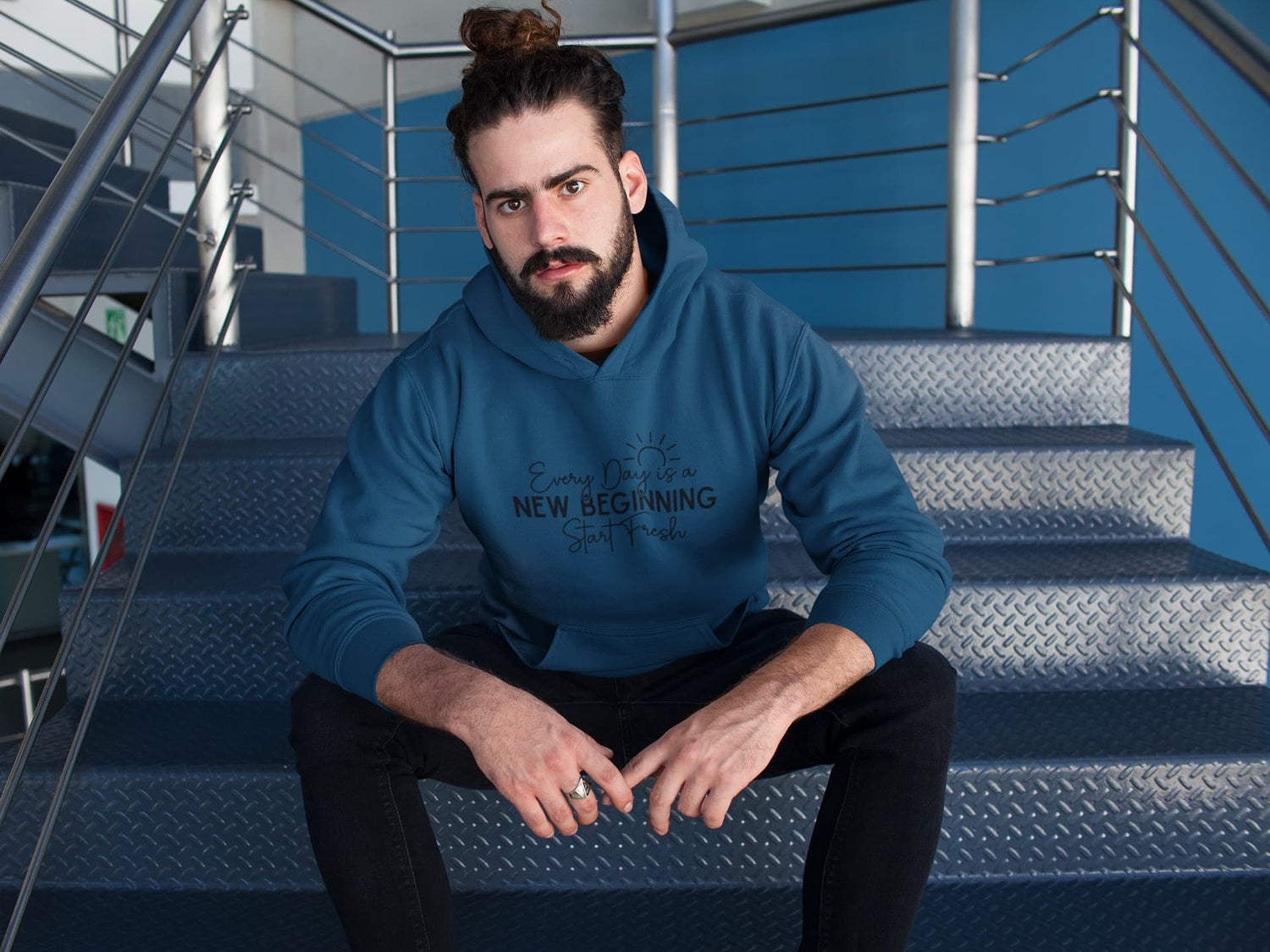 MENS NAVY BLUE HOODIES 