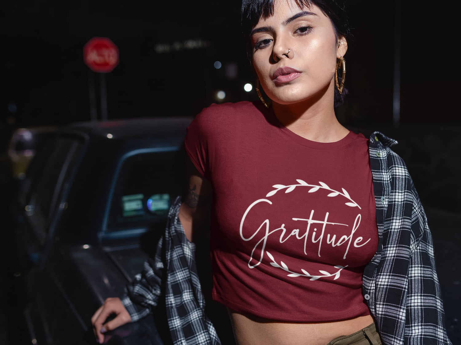 WOMENS MAROON CROP TOP