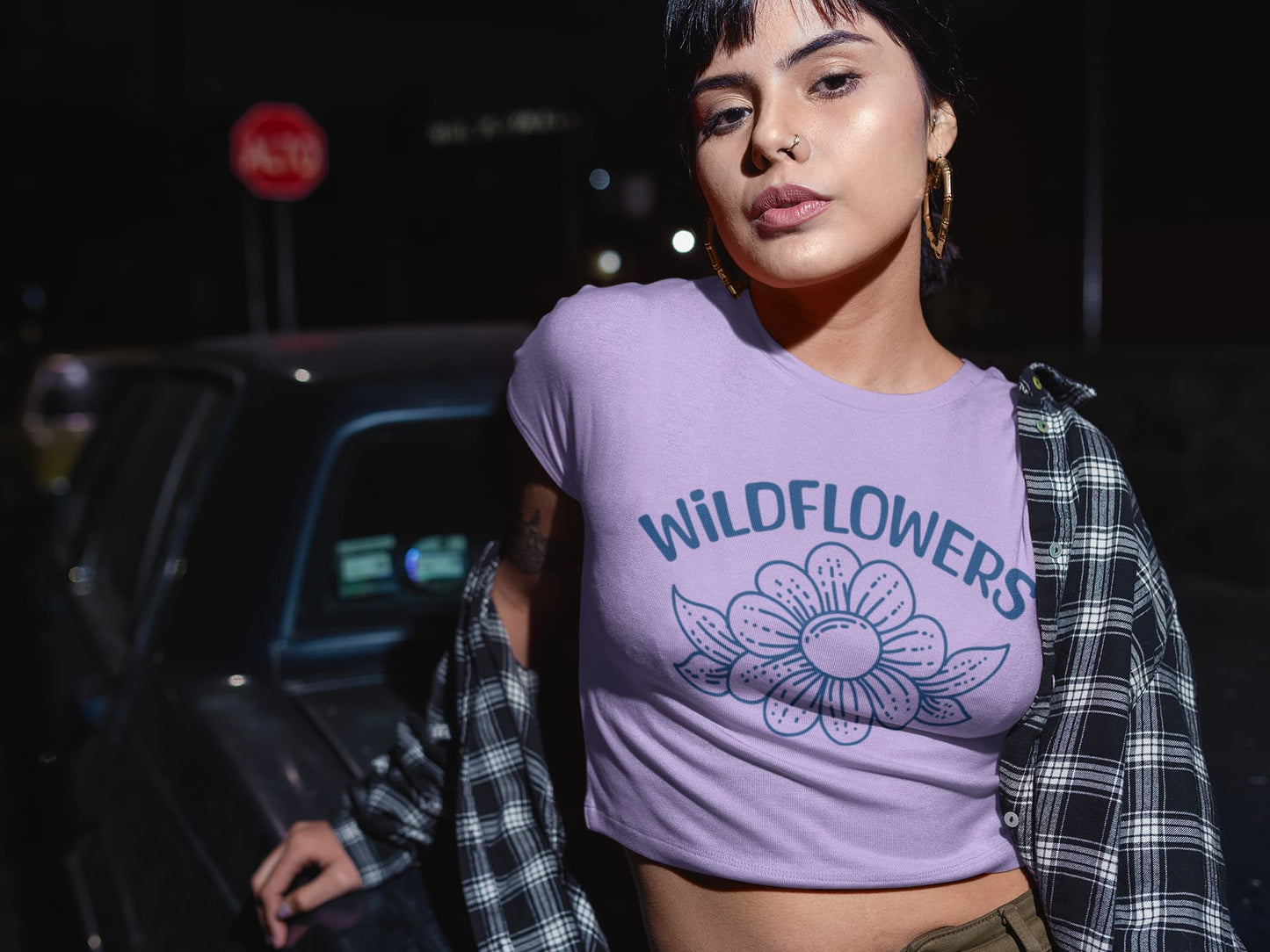 Women's Iris Lavender Crop Tops