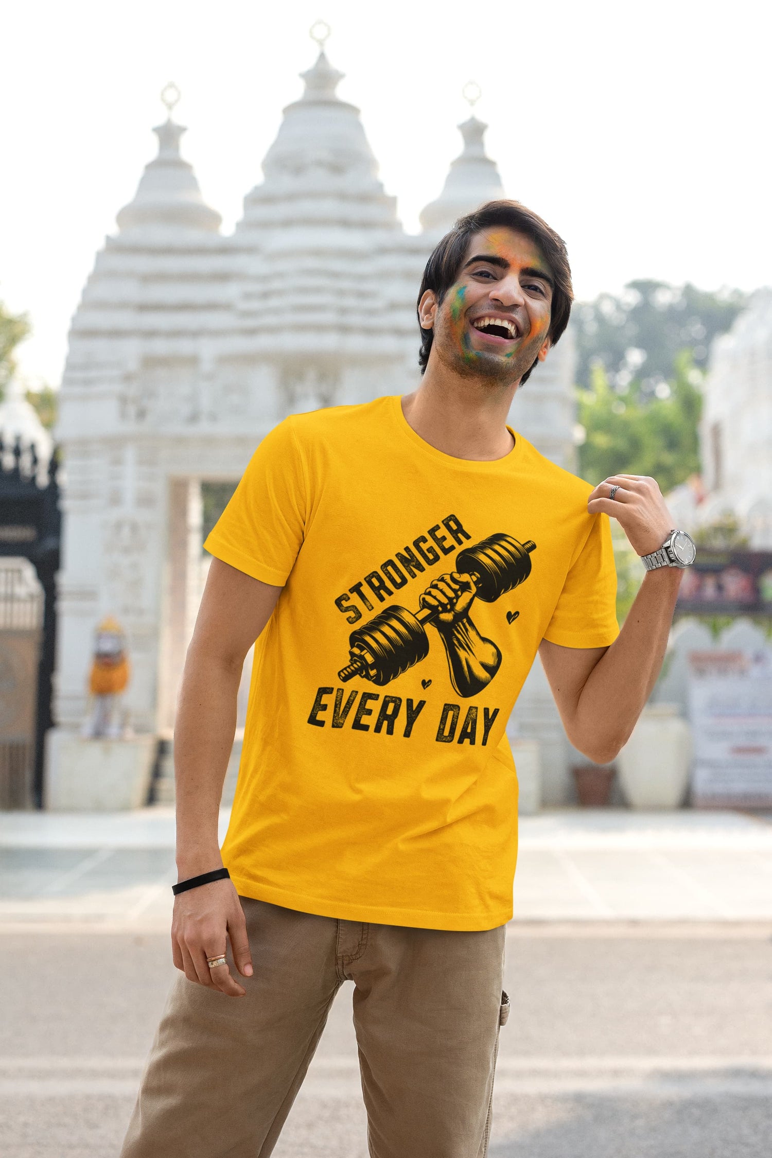 MENS GOLDEN YELLOW ROUNDNECK T-SHIRT