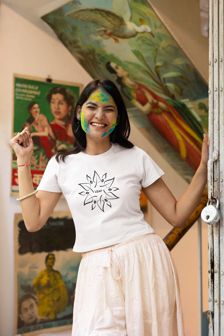 WOMENS WHITE CROP TOP