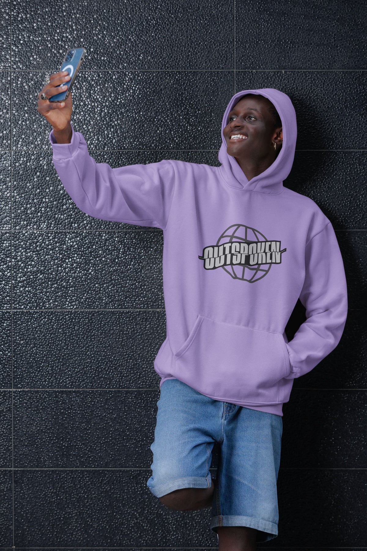 Karavirs® Choice Iris Lavender oversized hoodie for men India