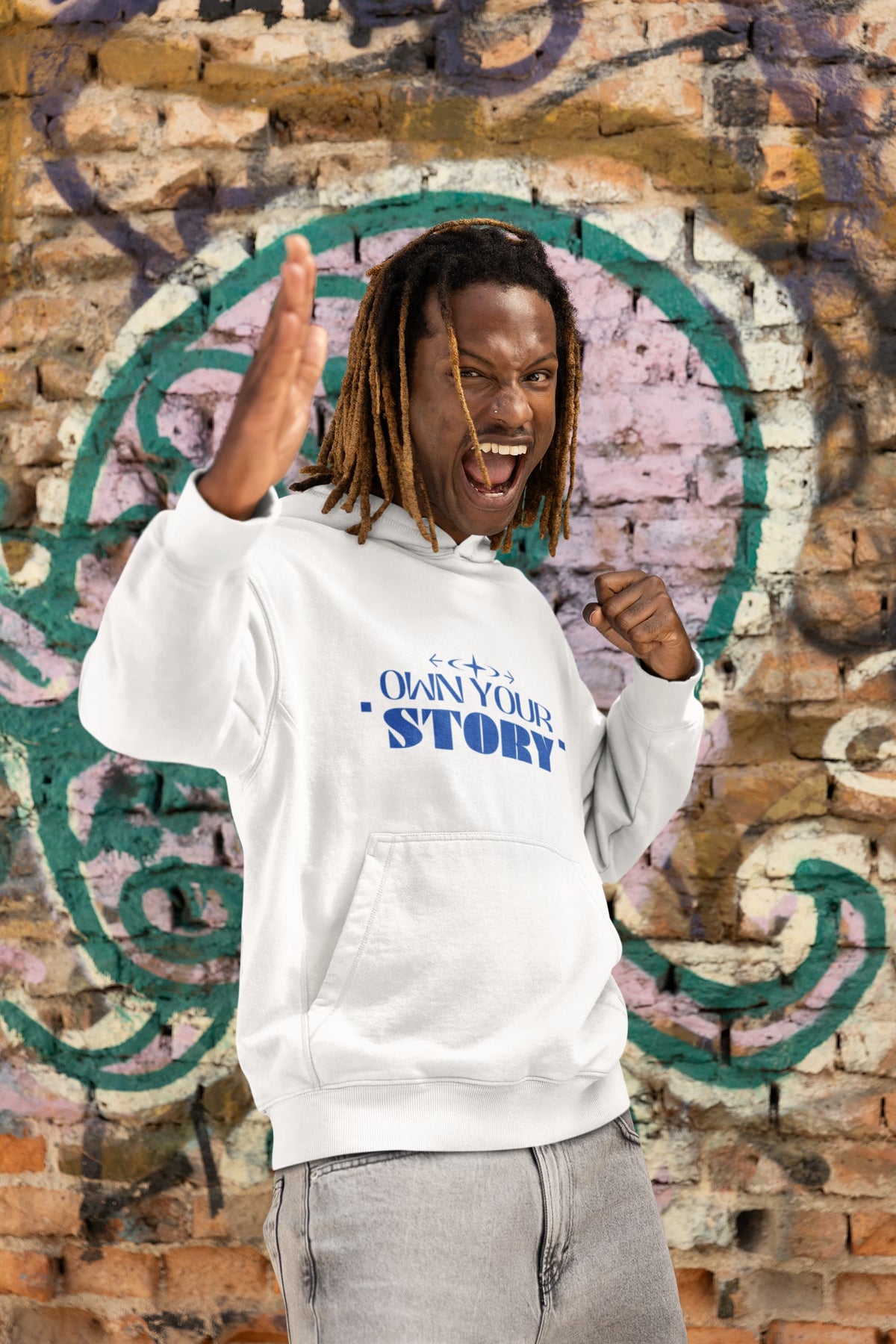 Karavirs® Authority White oversized hoodie for men India
