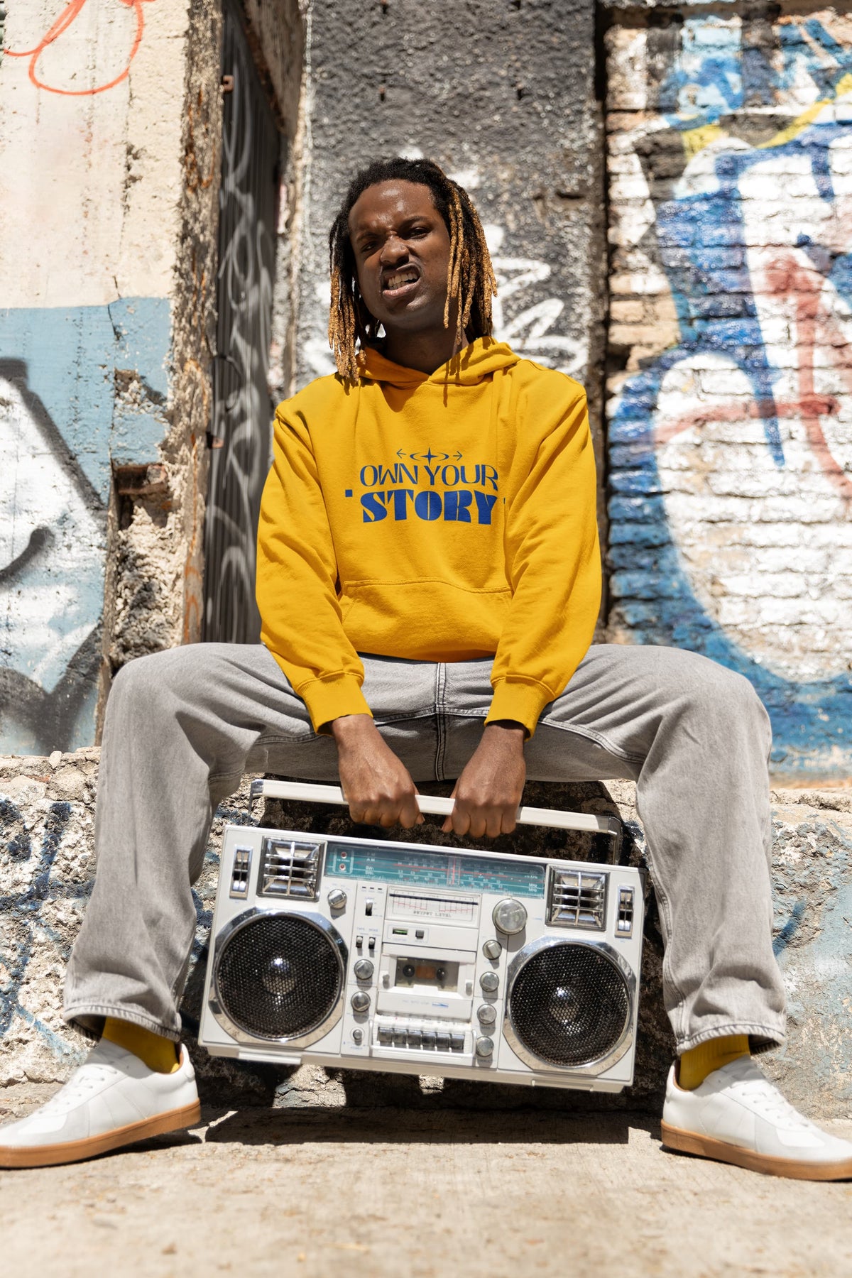 Karavirs® Authority Golden Yellow oversized hoodie for men India
