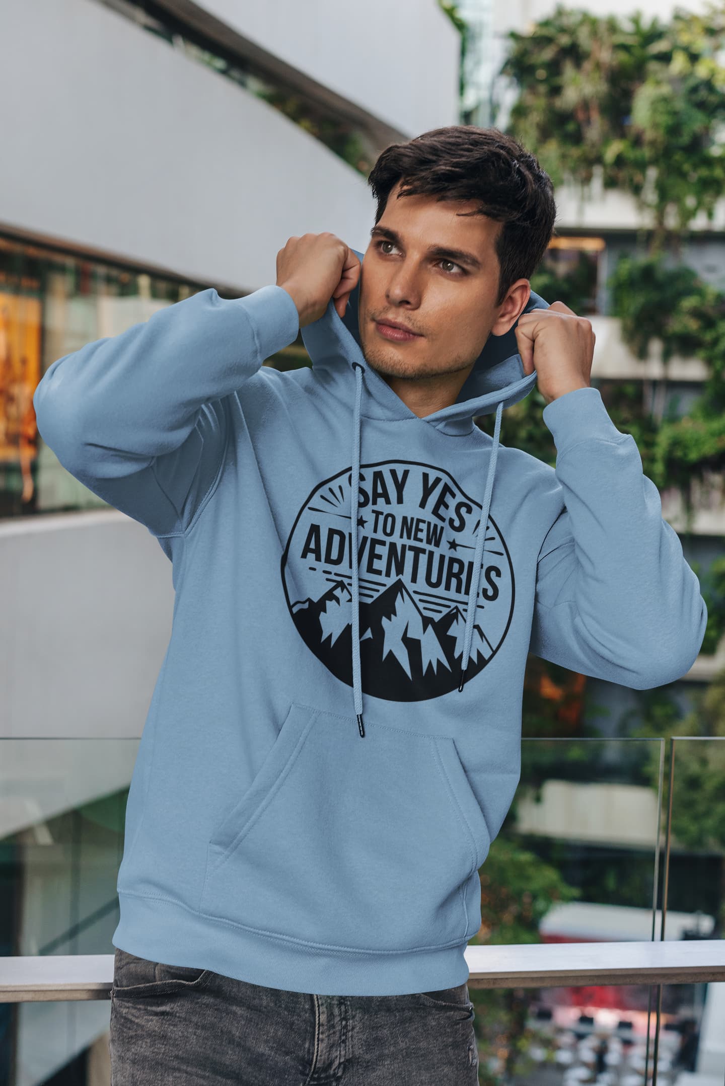 Men's Baby Blue Hoodies