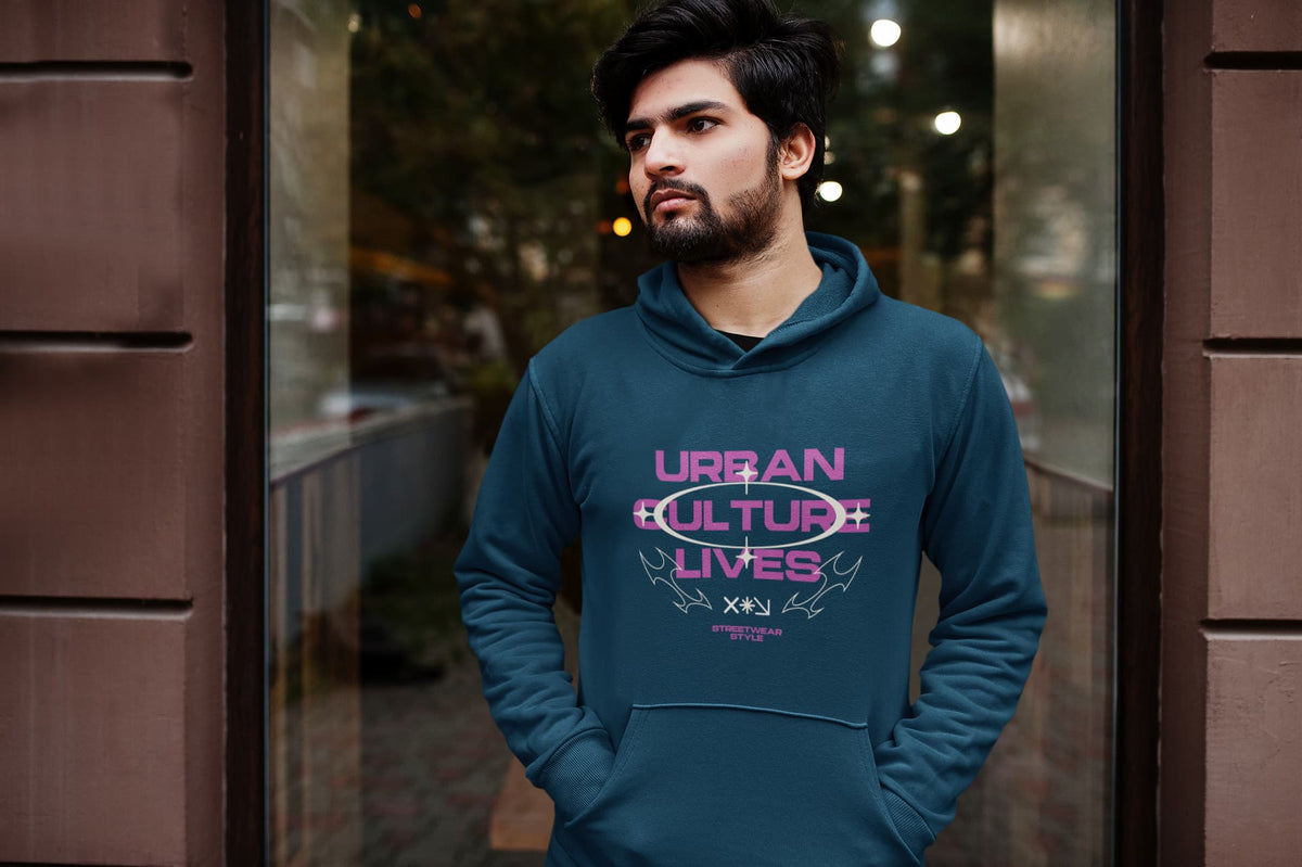Karavirs® Cadence Navy Blue oversized hoodie for men India