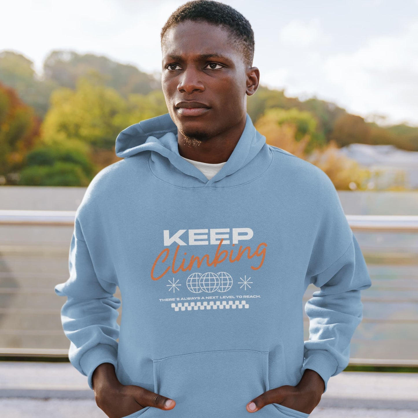 MENS BABY BLUE HOODIES