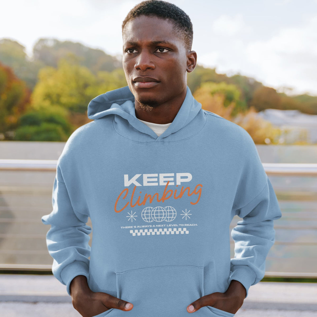 Karavirs® Squall Baby Blue oversized hoodie for men India