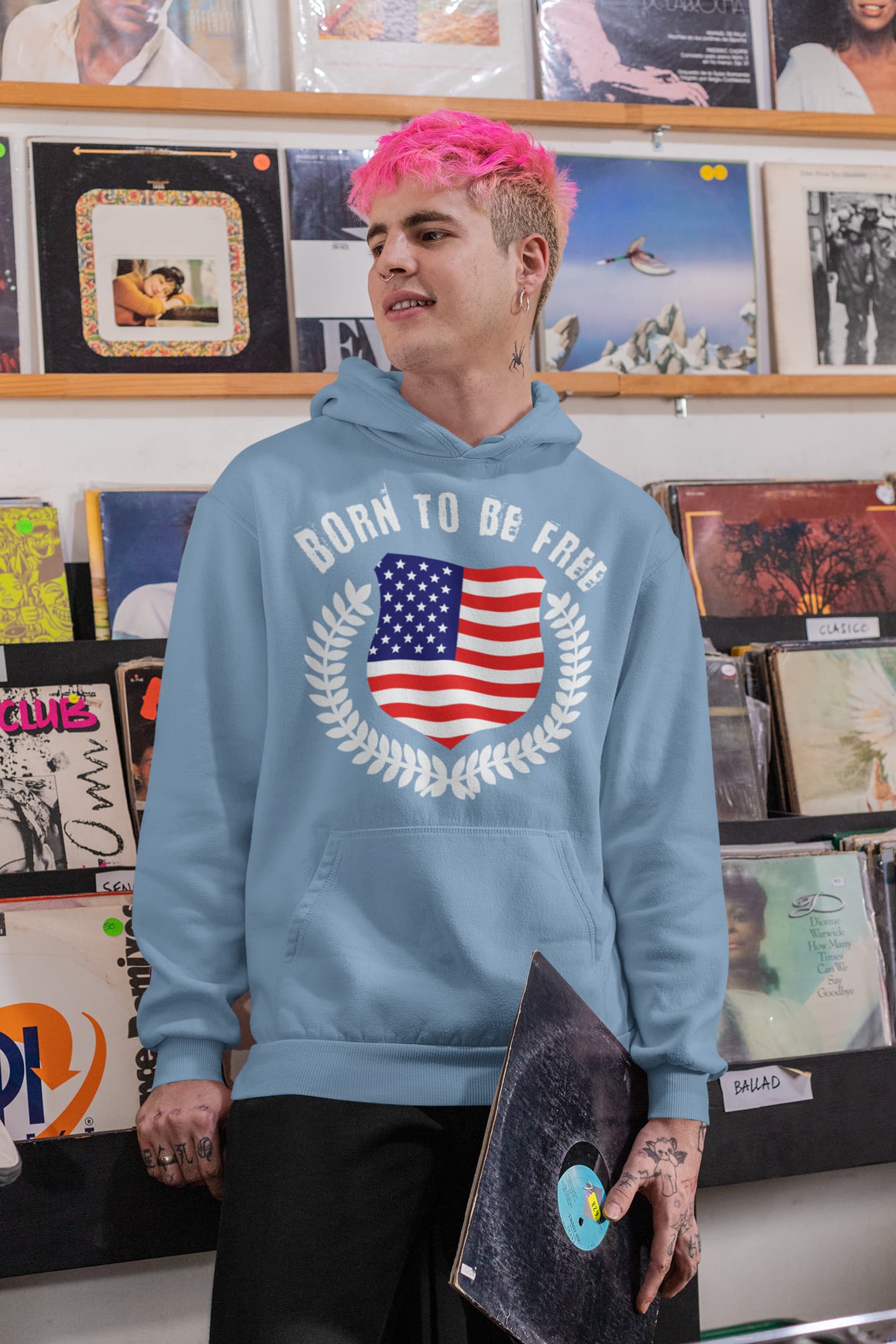 Men's Baby Blue  Hoodies