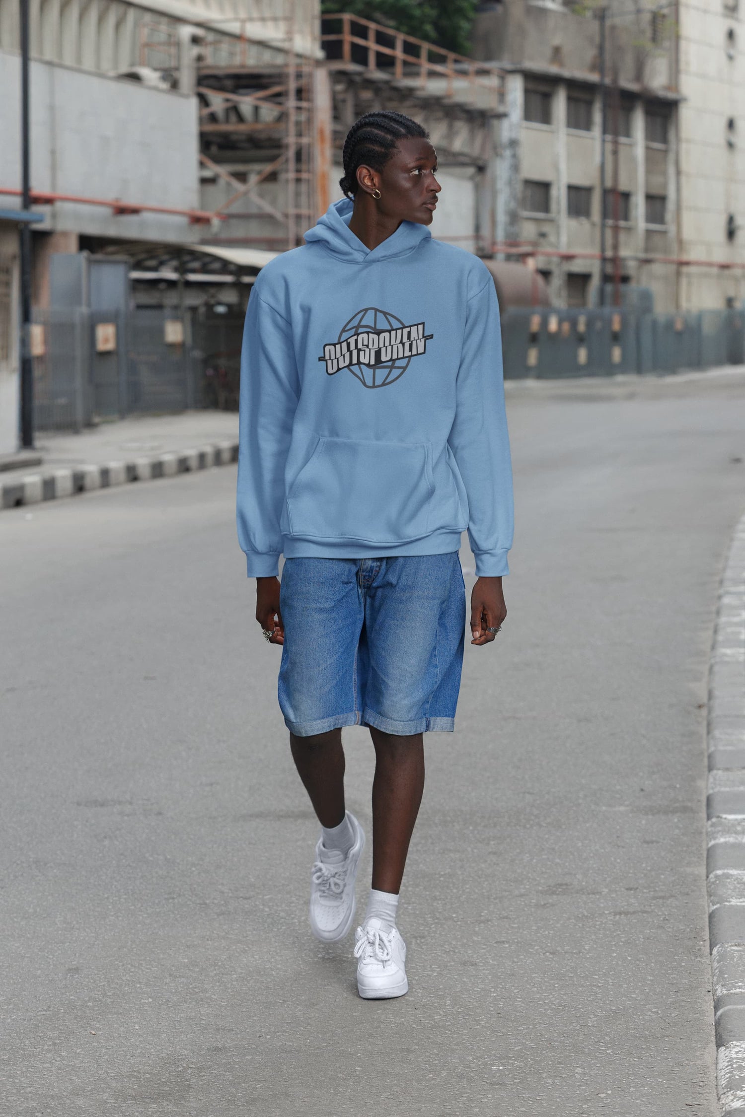MENS BABY BLUE HOODIES 