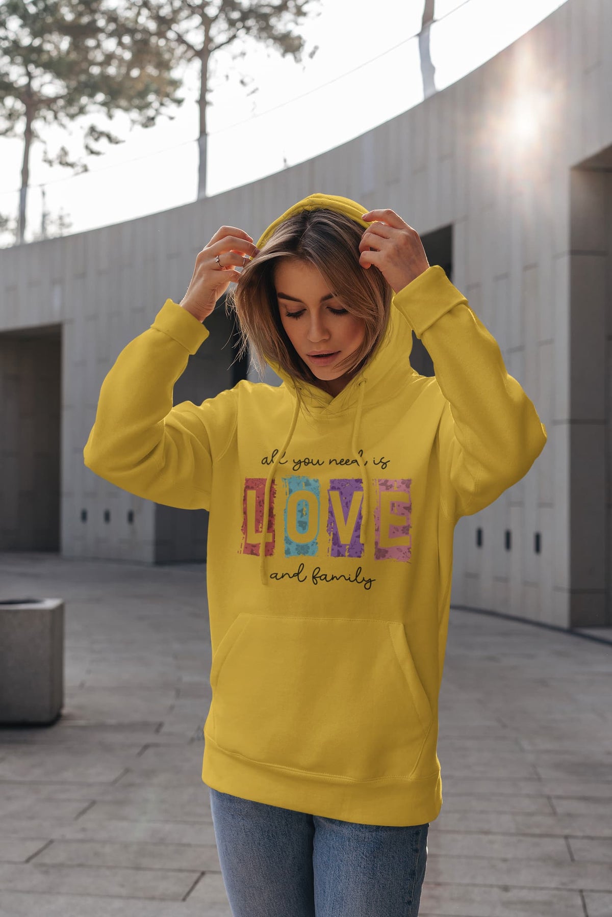 Karavirs® Union Golden Yellow oversized hoodie for women India