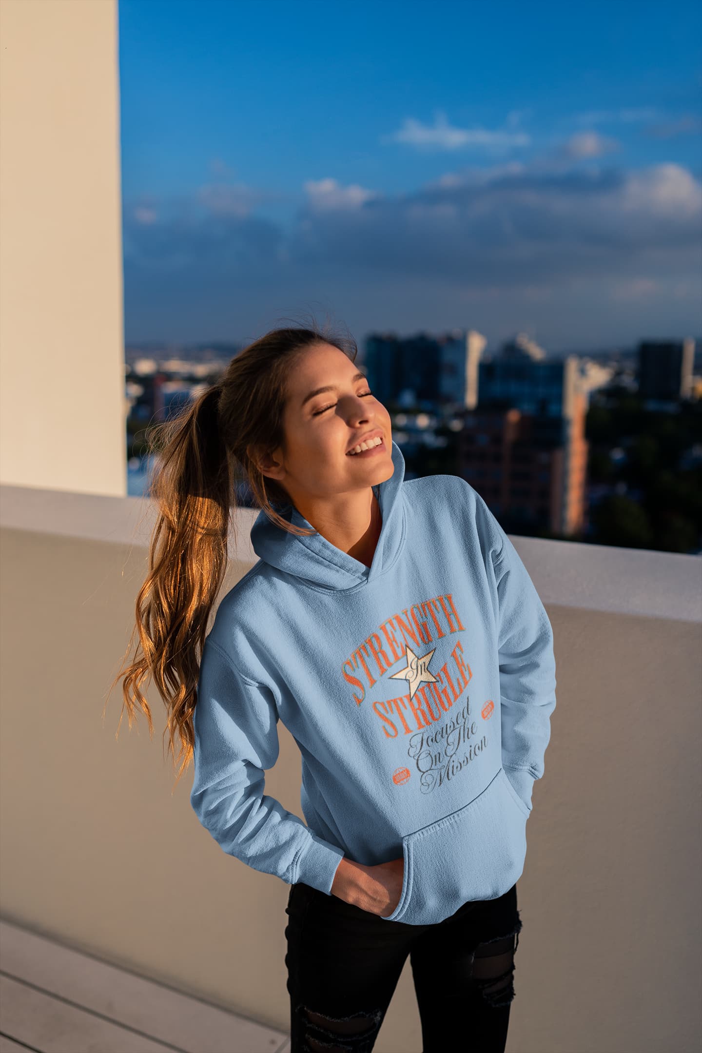 Men's Baby Blue Hoodies