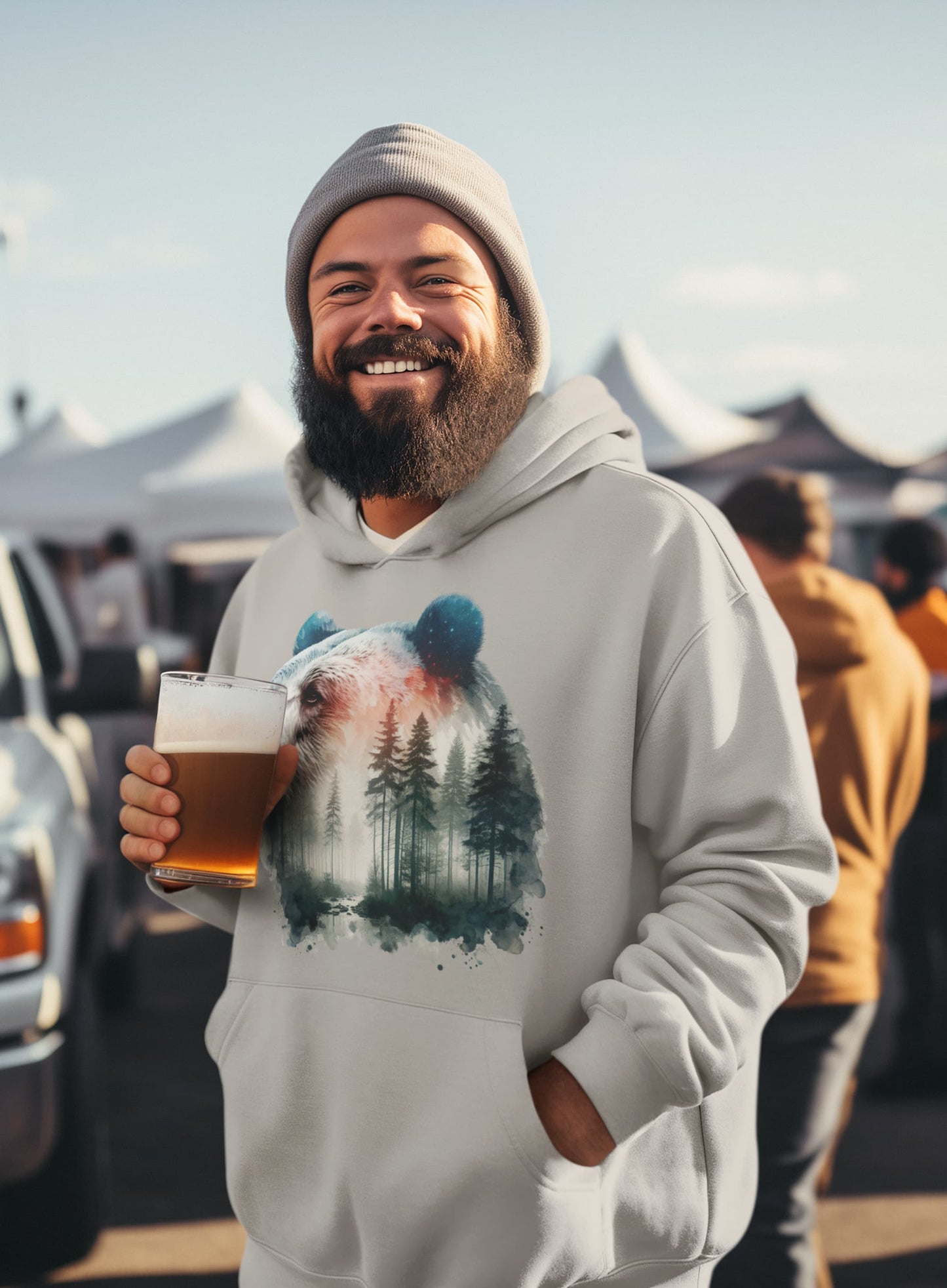 Men's Melange Grey Hoodies