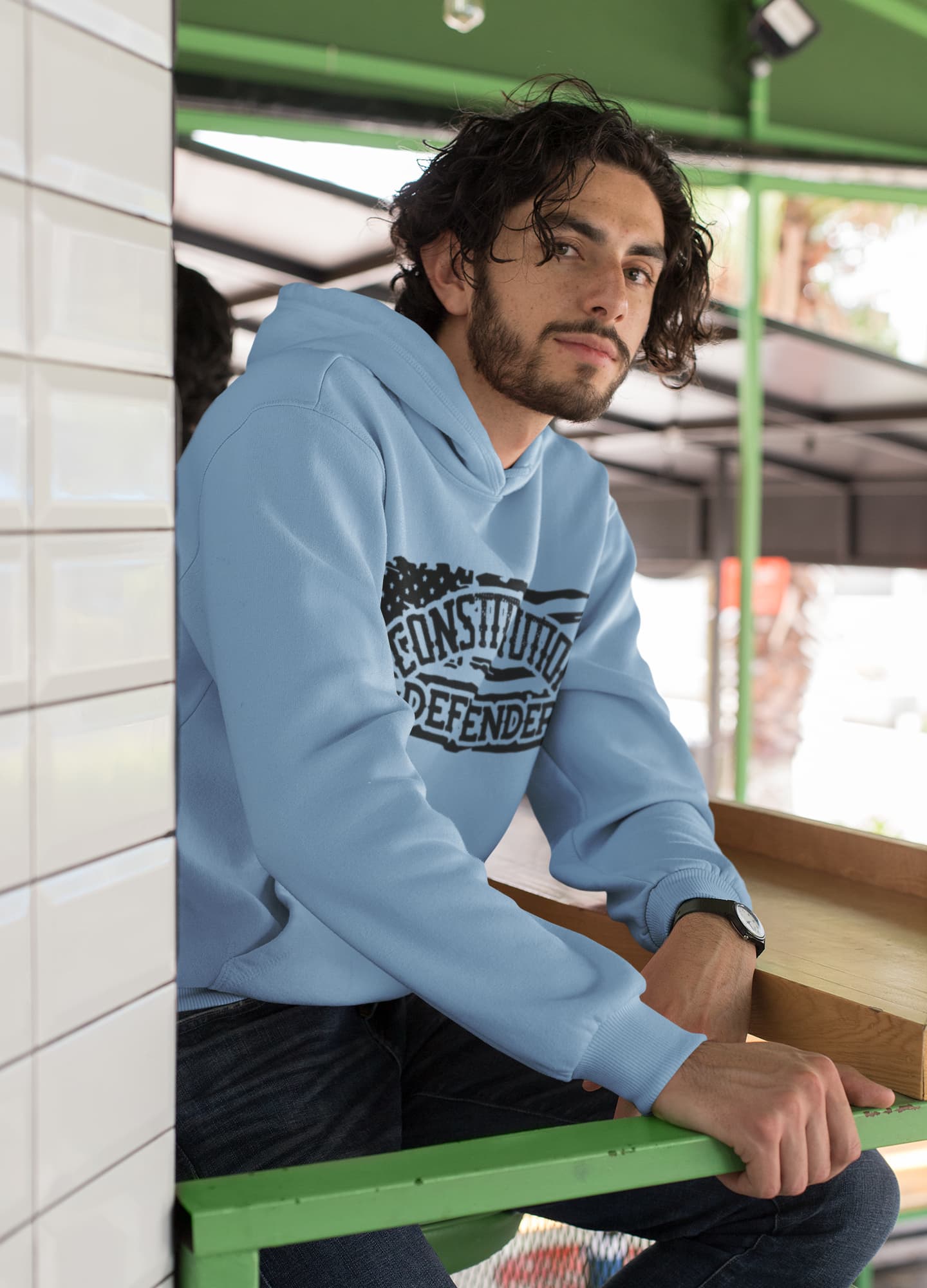 Men's Baby Blue Hoodies