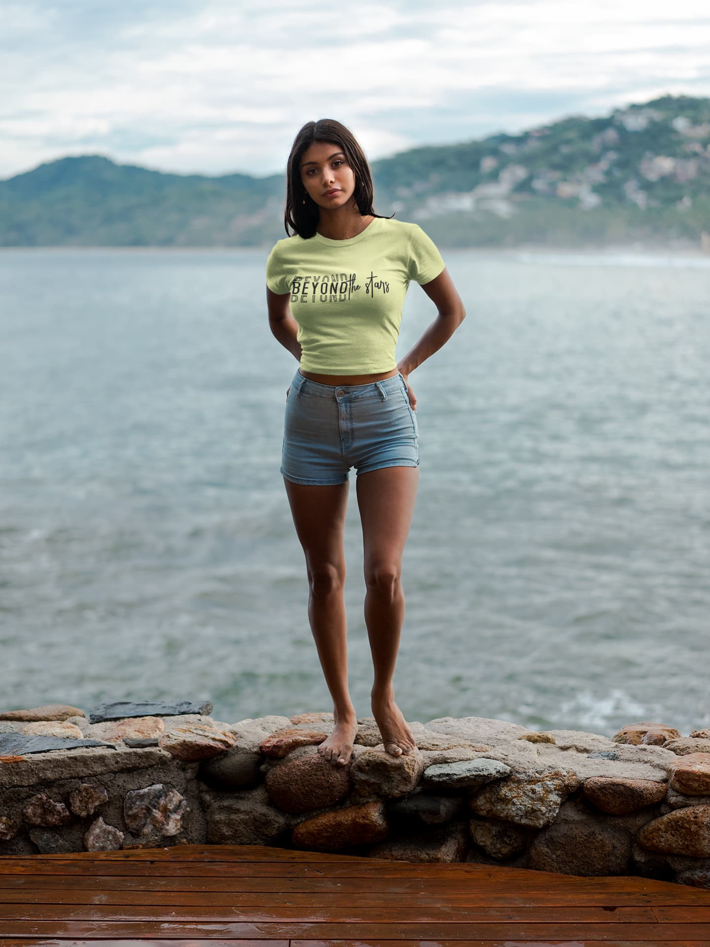 WOMENS BUTTER YELLOW CROP TOP