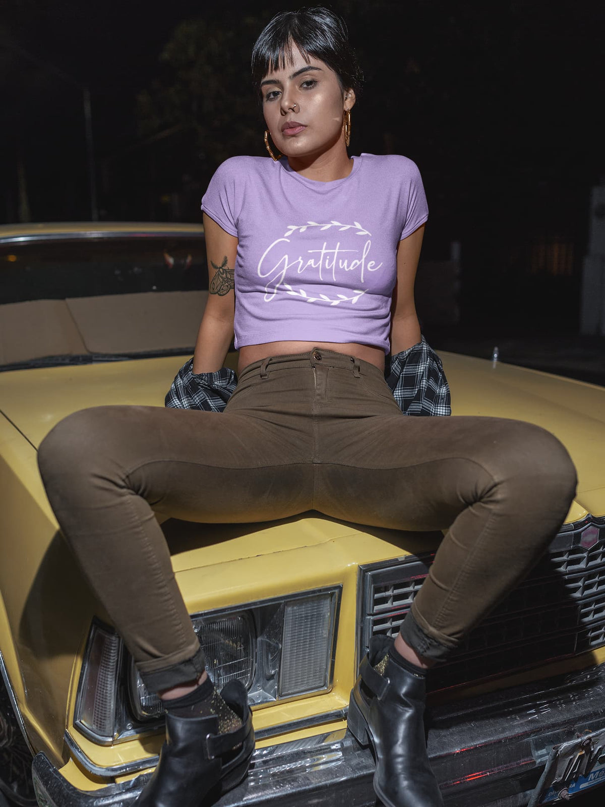 WOMENS IRIS LAVENDER CROP TOP