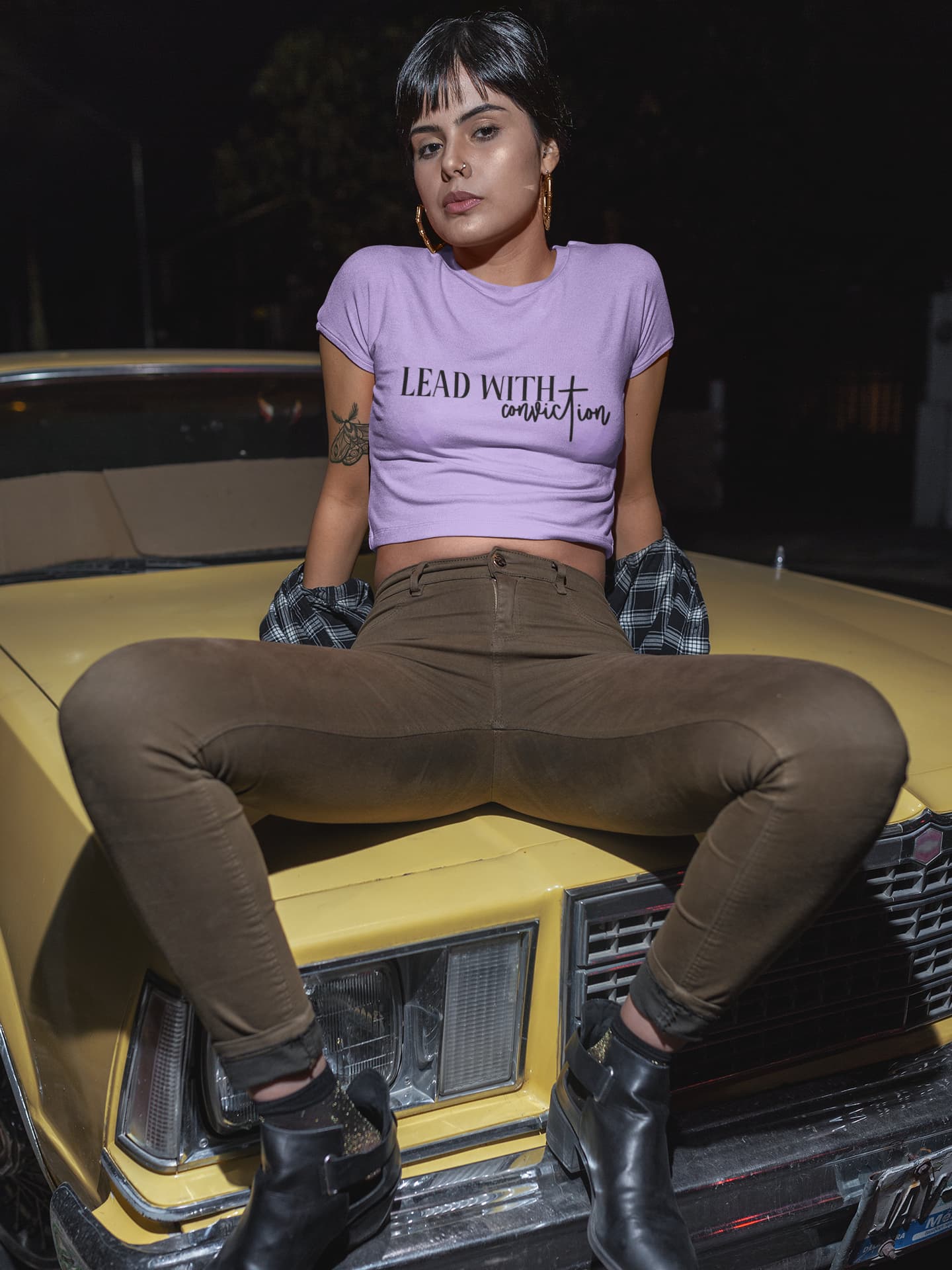 WOMENS IRIS LAVENDER CROP TOP