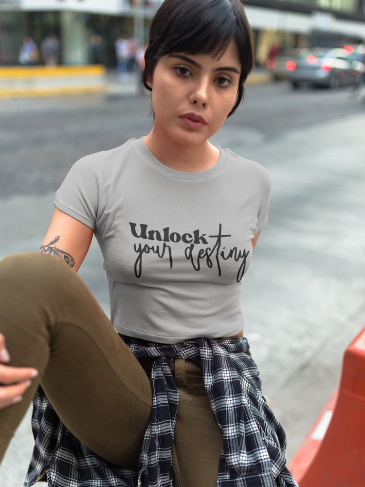 WOMENS MELANGE GREY CROP TOP