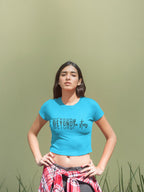 WOMENS SKY BLUE CROP TOP