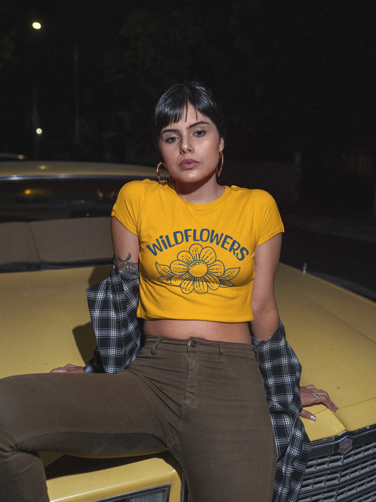 Women's Golden Yellow Crop Tops