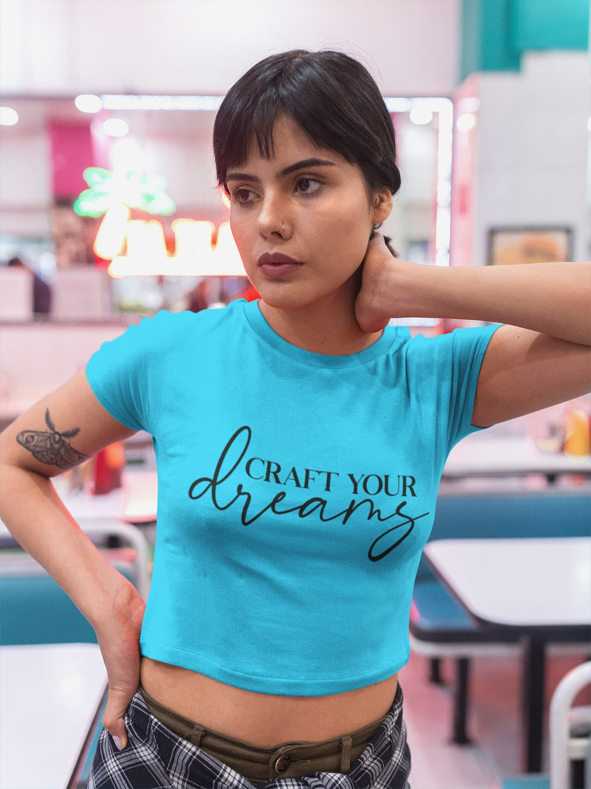 Karavirs® Eternal Sky Blue crop top for women India