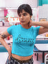 WOMENS SKY BLUE CROP TOP