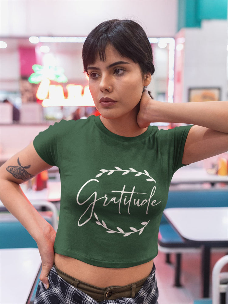 WOMENS OLIVE GREEN CROP TOP