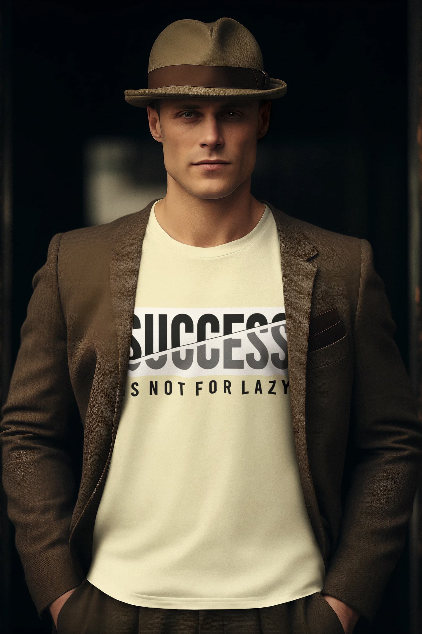 Men's Almond Round Neck T-shirts