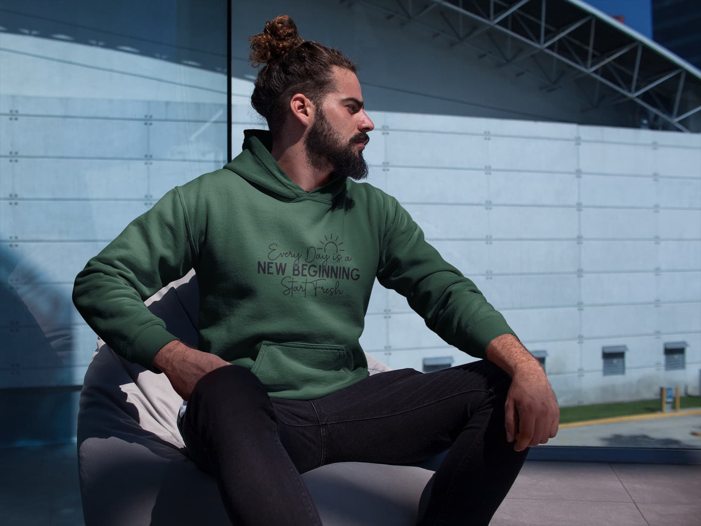 MENS OLIVE GREEN HOODIES 