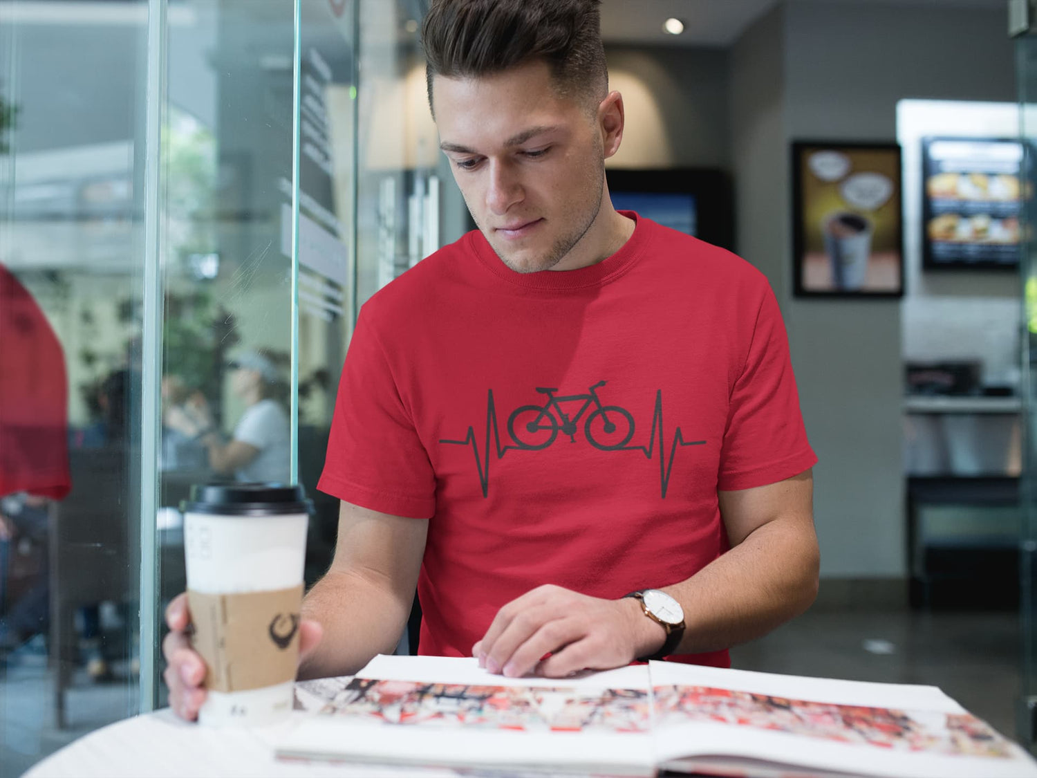 MENS RED ROUNDNECK T-SHIRT