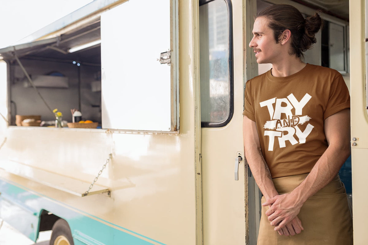 Karavirs® Attempt Chocolate Brown graphic tee for men India