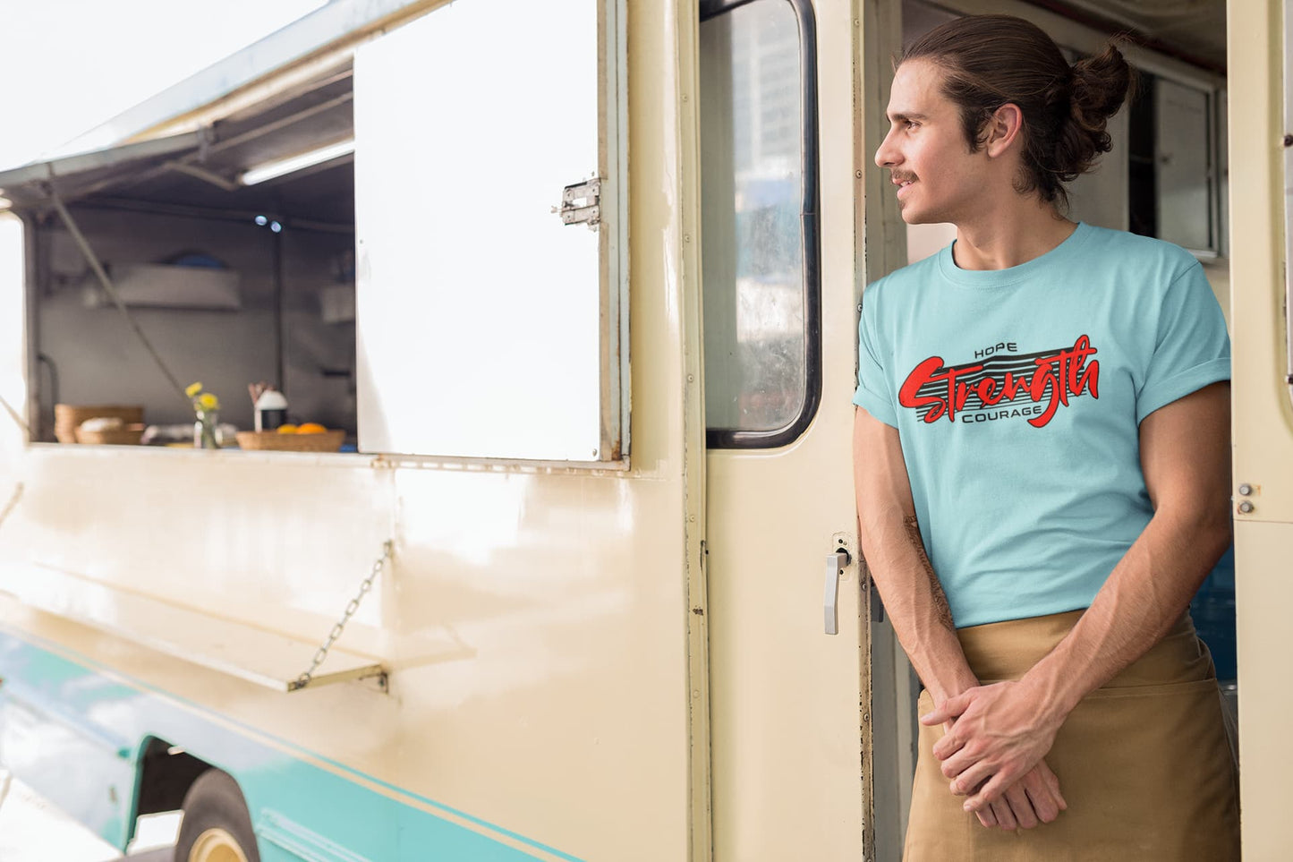 MENS SURF BLUE ROUNDNECK T-SHIRT