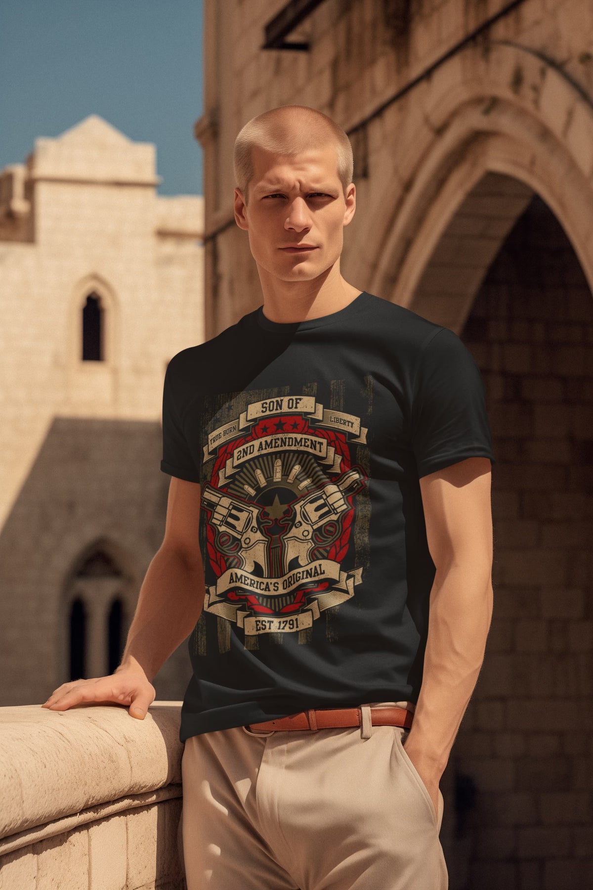Men's Black Round Neck T-shirt