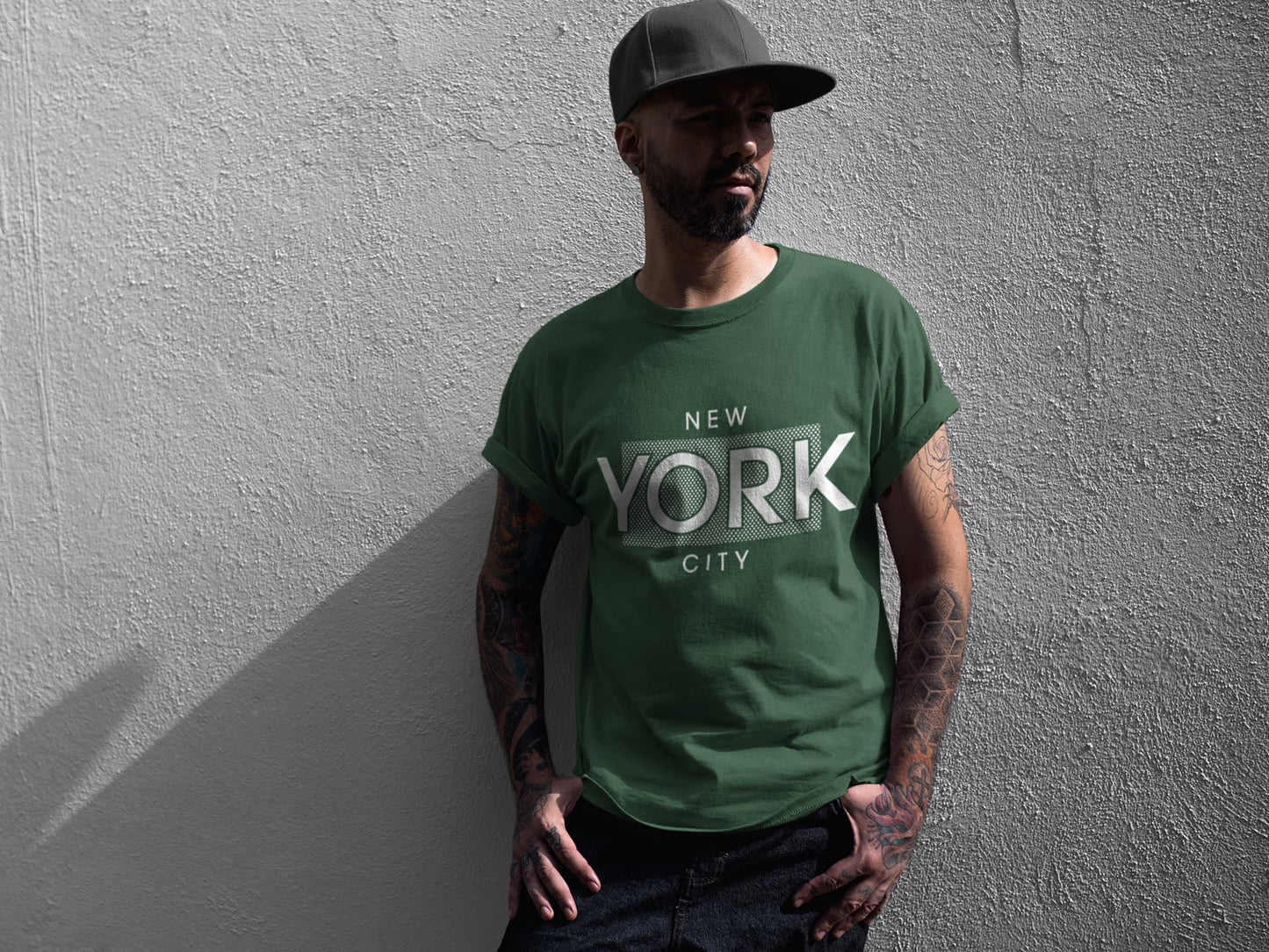 Men's Olive Green Round Neck T-shirts
