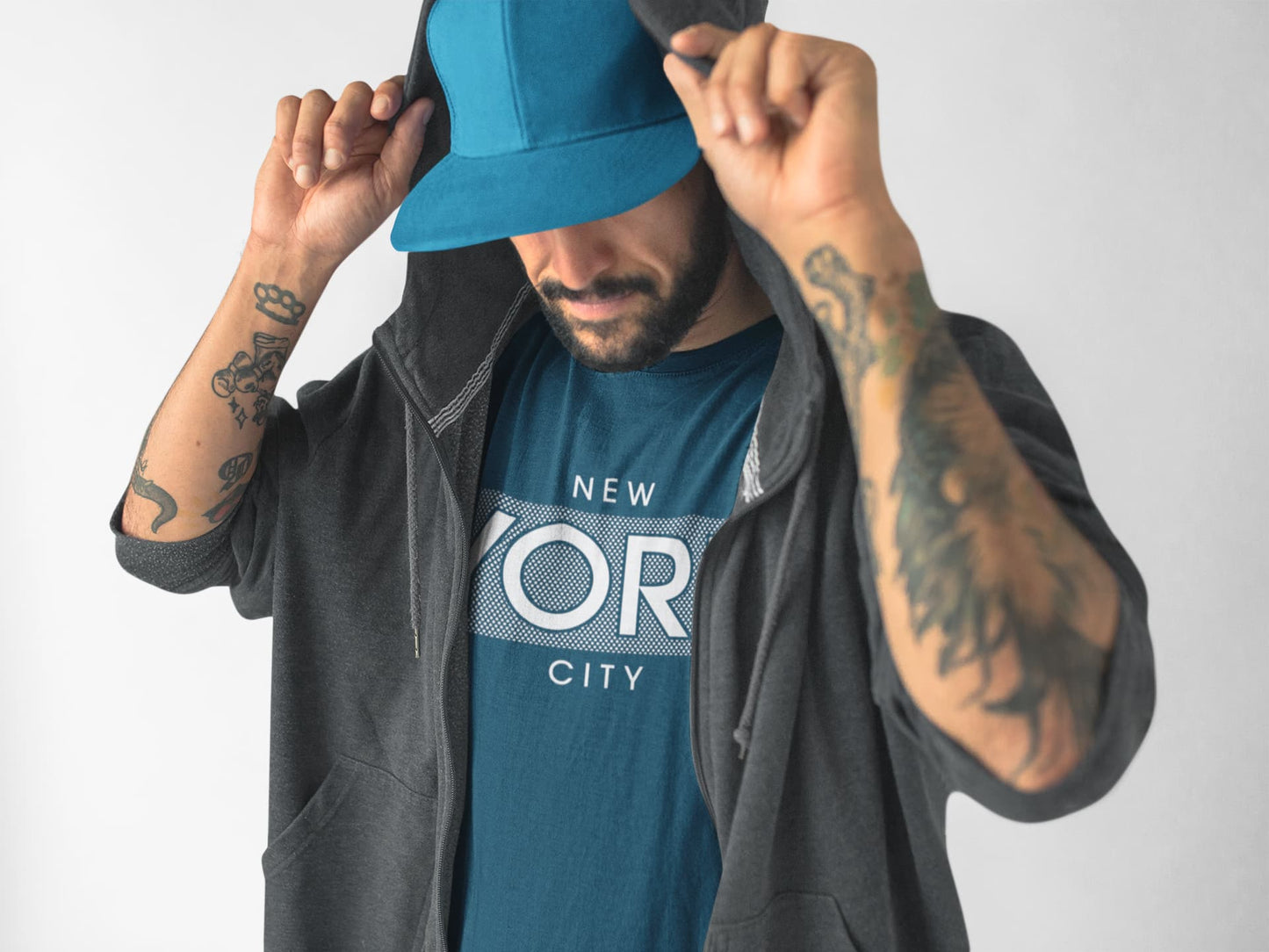 Men's Navy Blue Round Neck T-shirts