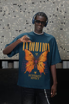 Men's Navy Blue Oversized Round Neck T-shirts