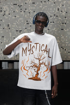 Men's White Oversized Round Neck T-shirts