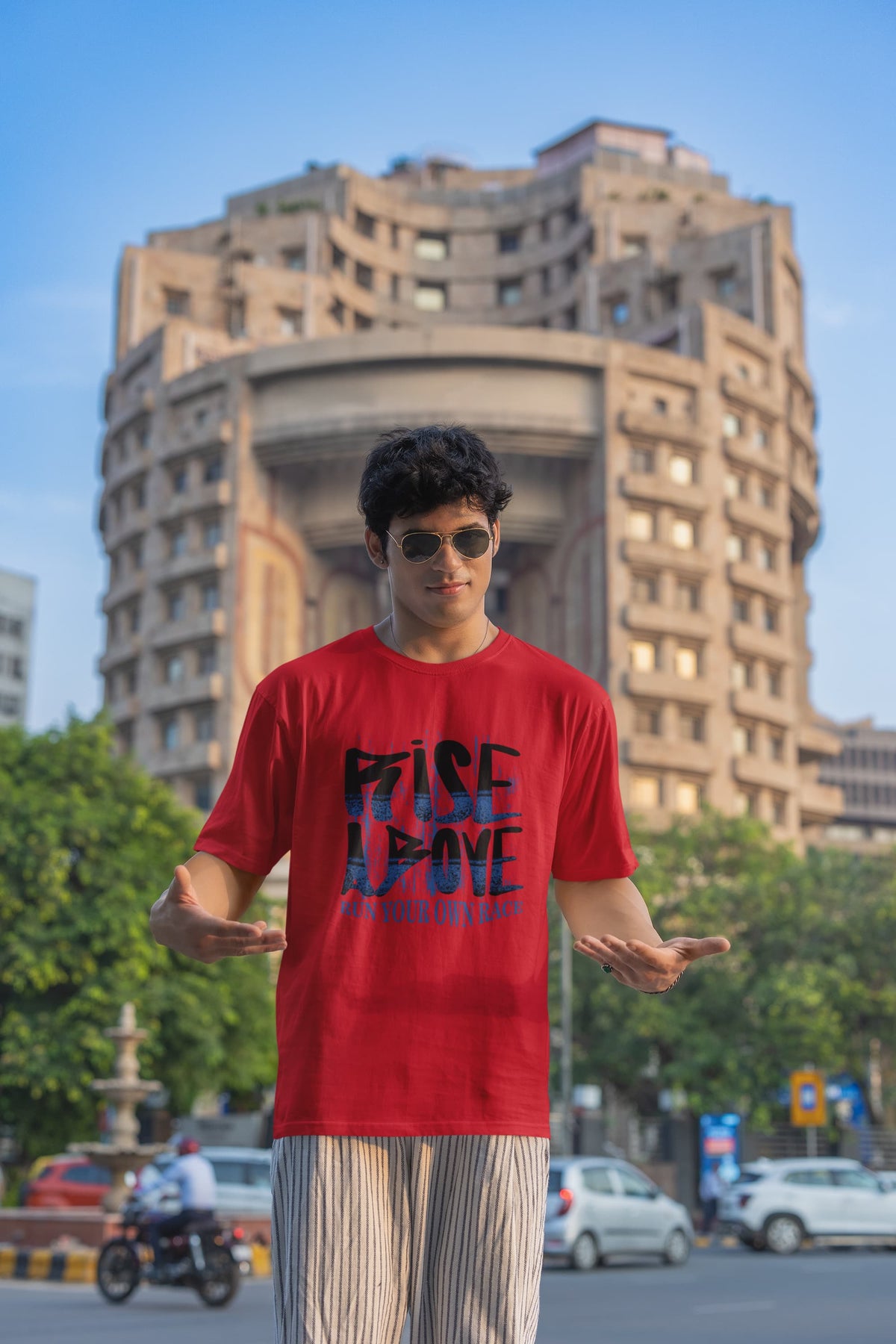 Karavirs® Lead Red graphic tee for men India