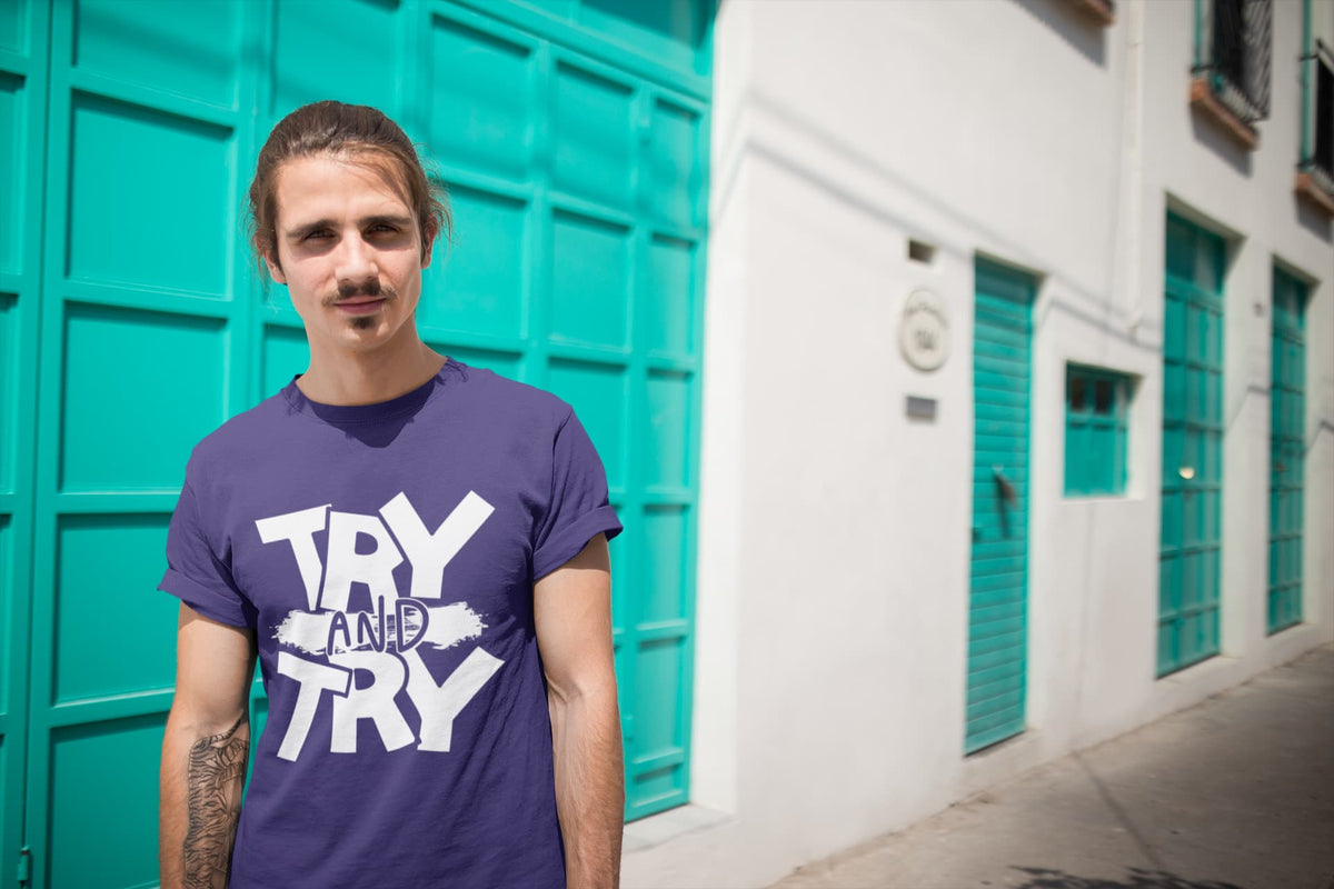 Karavirs® Attempt Purple graphic tee for men India