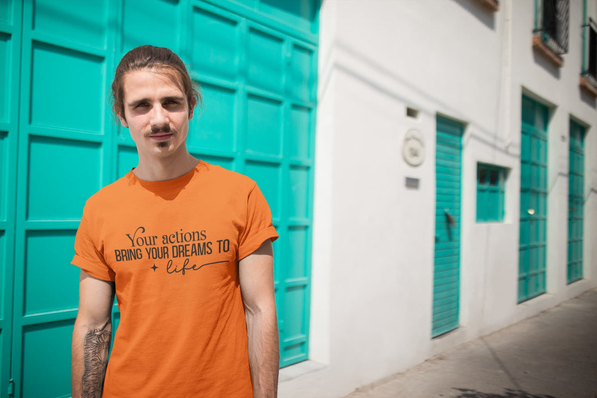 Karavirs® Beam Orange graphic tee for men India