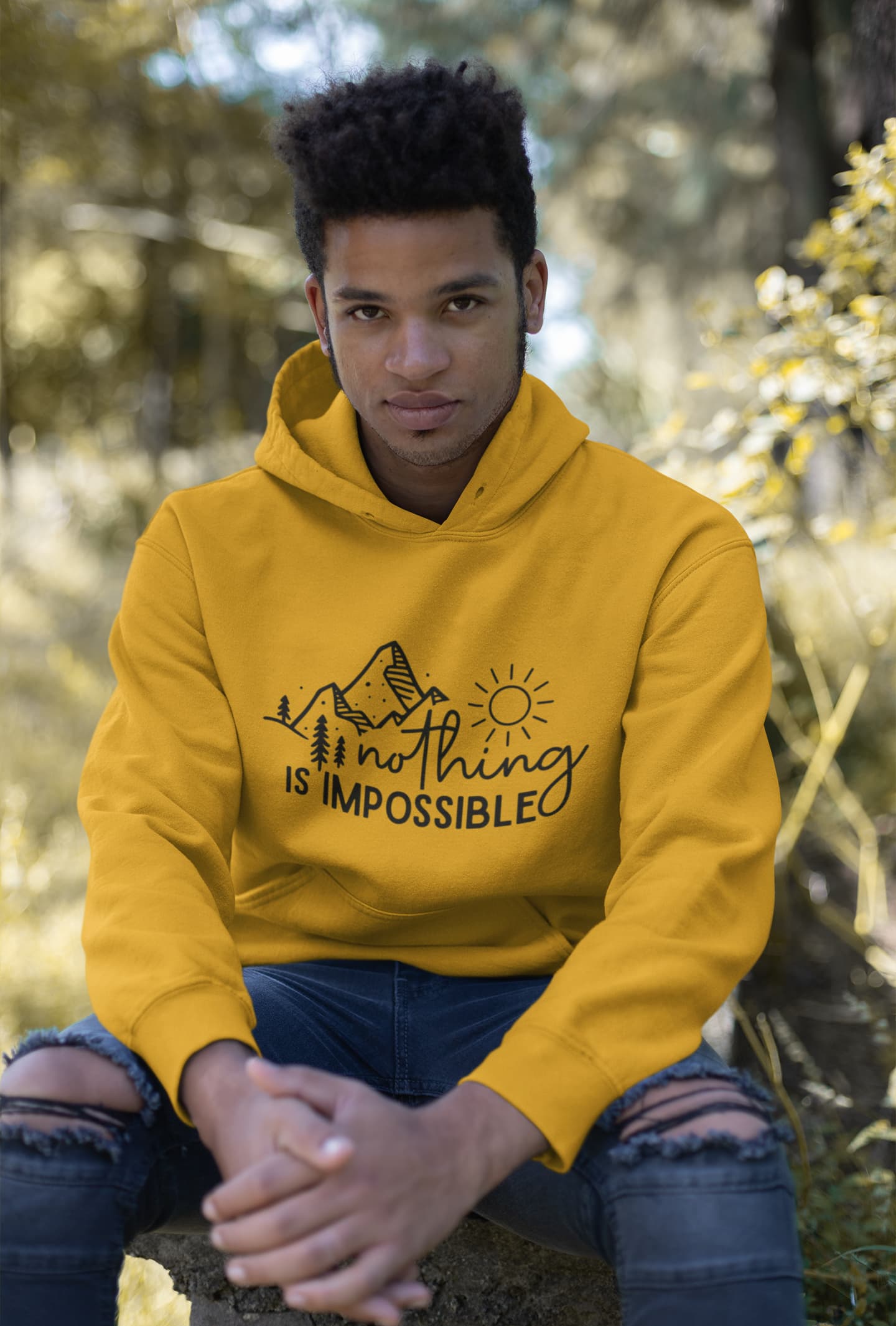 MENS GOLDEN YELLOW HOODIES