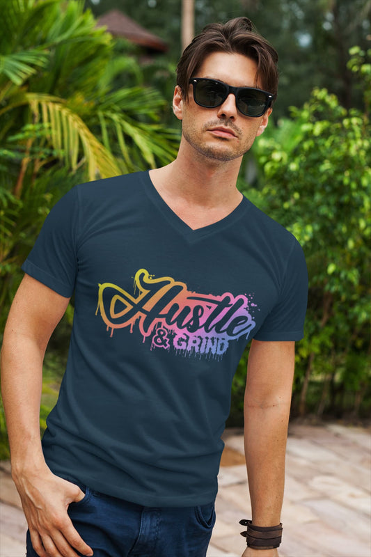 Men's Navy Blue V Neck T-shirts